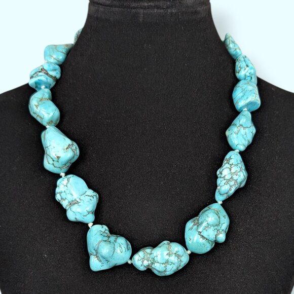 Jewelry - V. Graduated Chunky Dyed Howlite Knotted Necklace